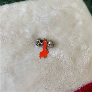 TWO Pandora Bracelet Heart Charms
